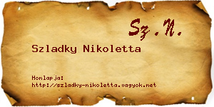 Szladky Nikoletta névjegykártya