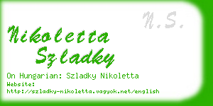 nikoletta szladky business card